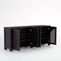 Geneva 78" Black Wood Credenza