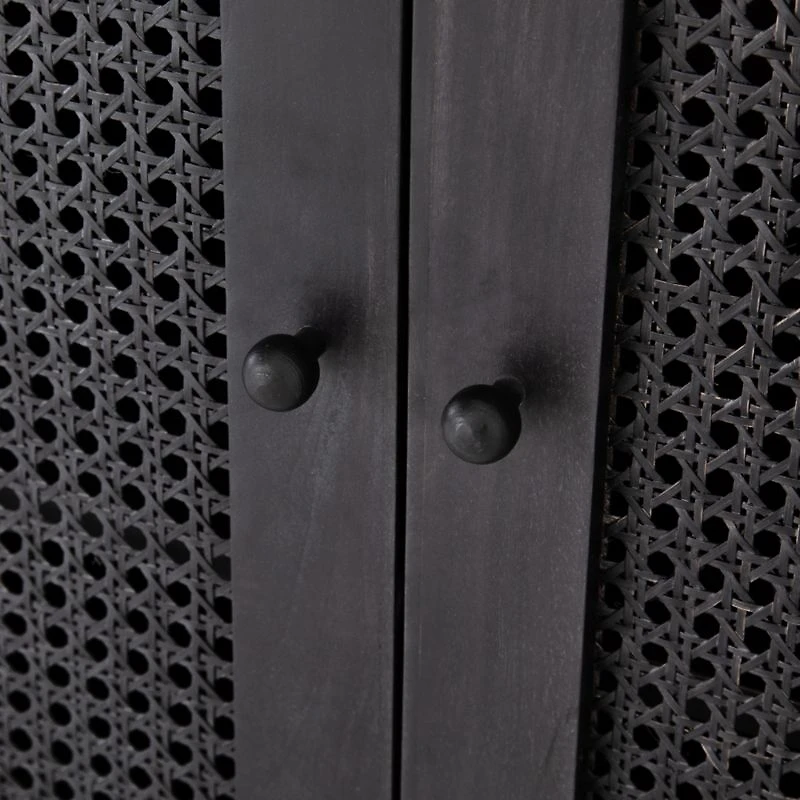 Geneva 78" Black Wood Credenza