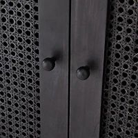 Geneva 78" Black Wood Credenza