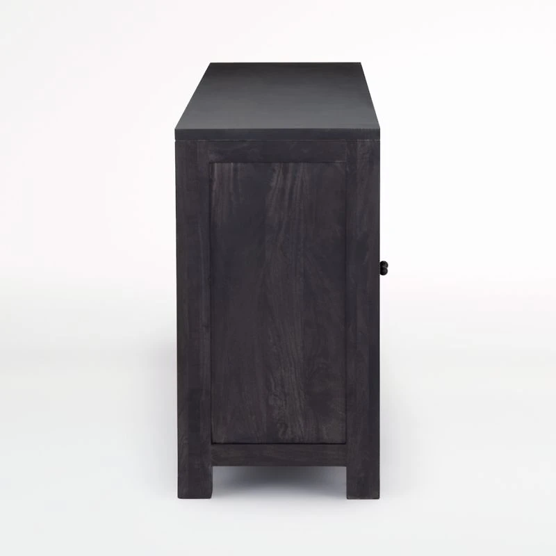 Geneva 78" Black Wood Credenza