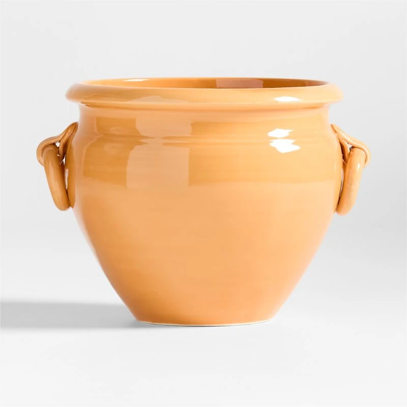 Genoa Large Tuscan Yellow Italian Ceramic Indoor/Outdoor Planter 16"x17"