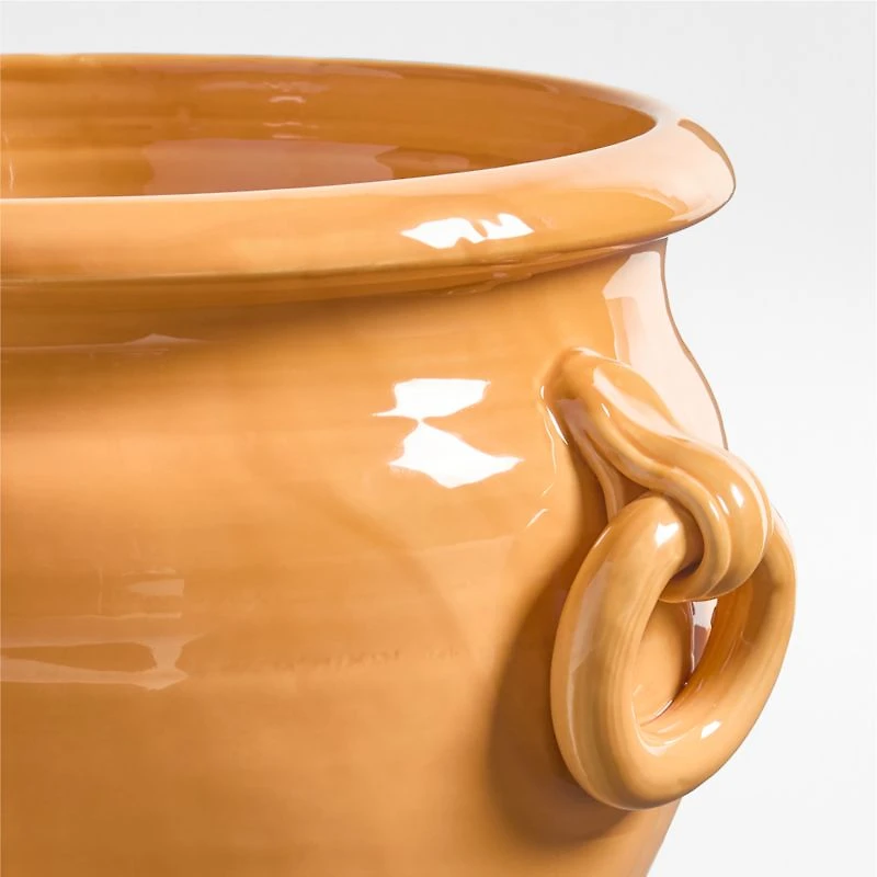Genoa Large Tuscan Yellow Italian Ceramic Indoor/Outdoor Planter 16"x17"