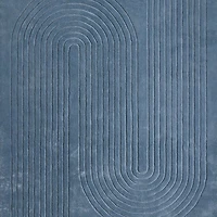Geo Carved Slate Blue Kids Performance Area Rug 5'x8'
