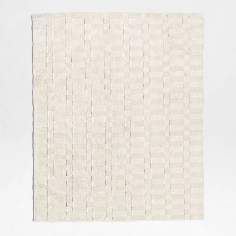 Geo Checker Ivory Performance Kids Area Rug 8'x10'