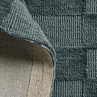 Geo Checker Slate Blue Performance Kids Area Rug 6'x9'