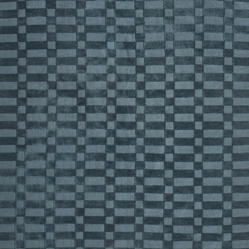 Geo Checker Slate Blue Performance Kids Area Rug 6'x9'