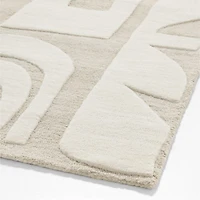 Geometric Cutout Wool Kids Area Rug 5'x8