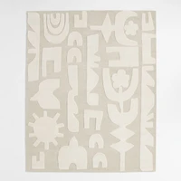 Geometric Cutout Wool Kids Area Rug 5'x8