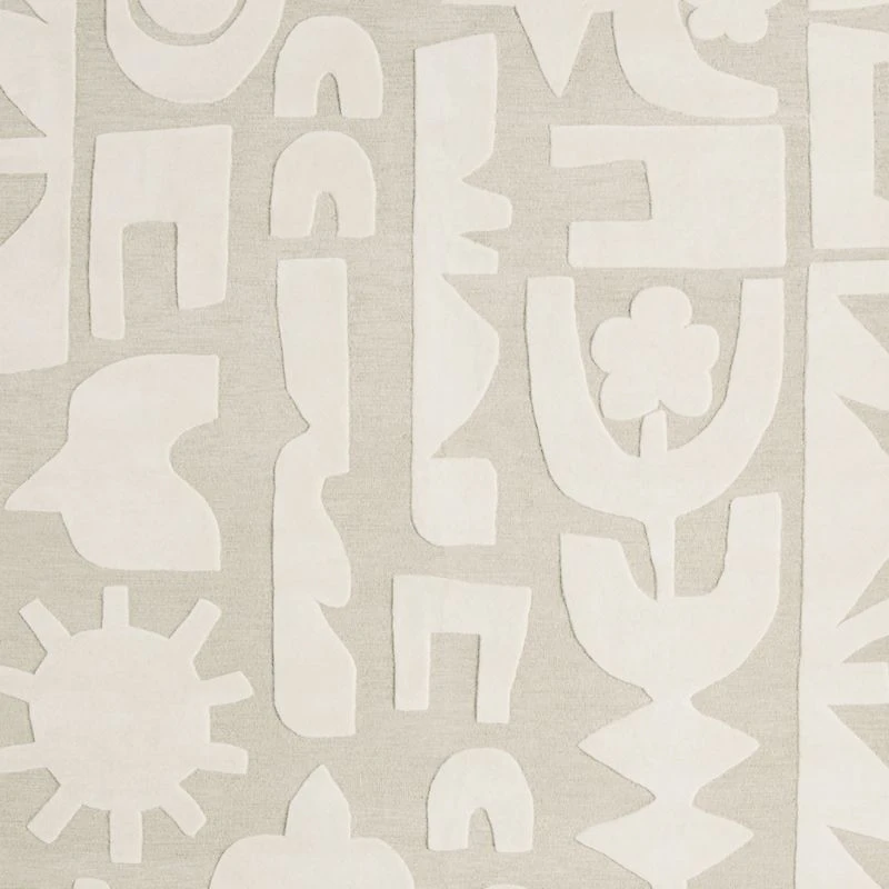 Geometric Cutout Wool Kids Area Rug 5'x8