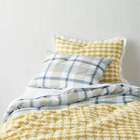 Adventure Organic Cotton Blue Plaid Kids Pillow Sham