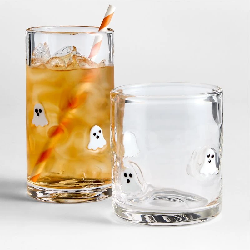 Halloween Ghost Icon 14-Oz. Double Old-Fashioned Glass