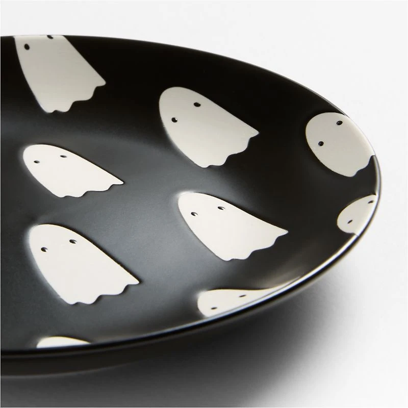 Ghosts 6" Appetizer Plates with Stand, Set of 10