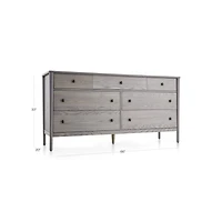 Gia Walnut 7-Drawer Dresser