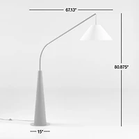 Gibson Natural Floor Lamp with Black Shade 81"