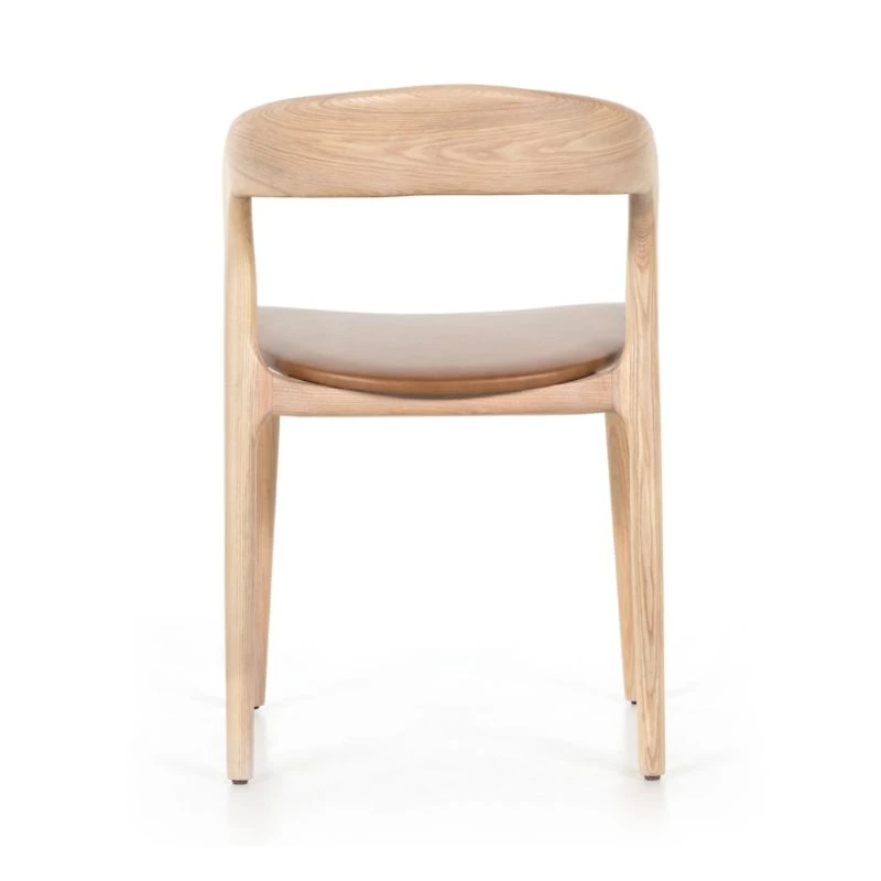 Gillie Natural Wood and Leather Dining Chair