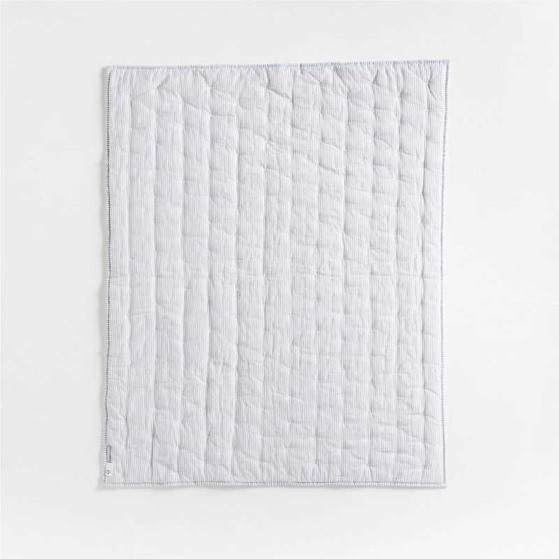 Giraffe Embroidered Hand-Quilted Organic Cotton Baby Crib Quilt