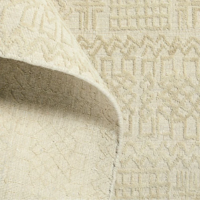 Girona Wool Handwoven Ivory Rug Swatch 12"x18"