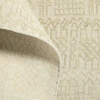 Girona Wool Handwoven Ivory Rug Swatch 12"x18"