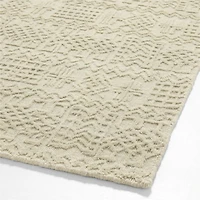 Girona Wool Handwoven Ivory Rug Swatch 12"x18"