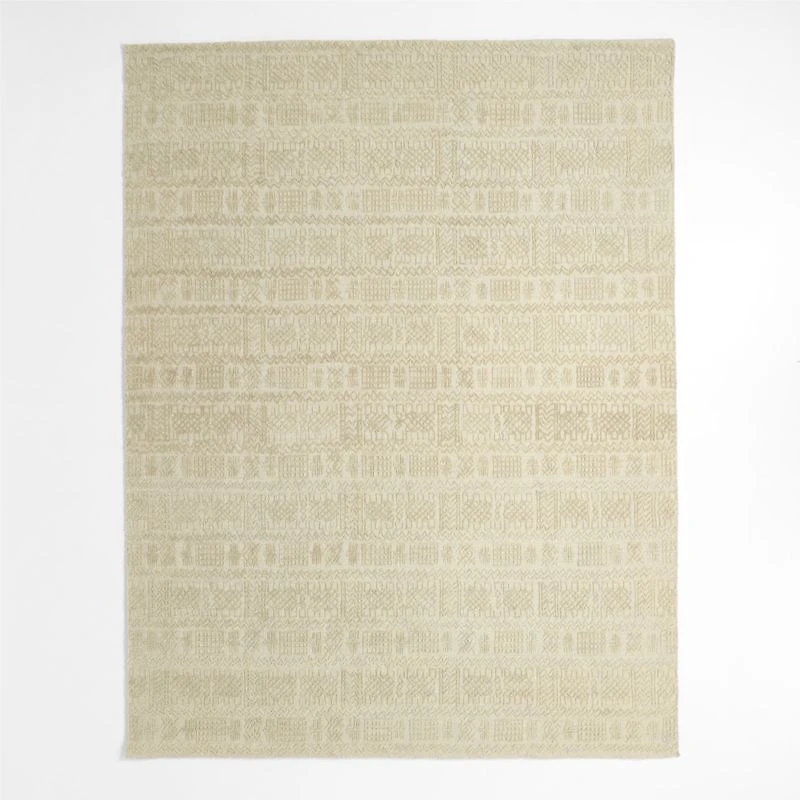 Girona Wool Handwoven Ivory Rug Swatch 12"x18"