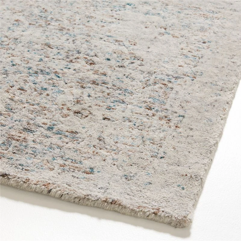 Giverny Wool and Viscose Hand-Knotted Natural Area Rug 6'x9'