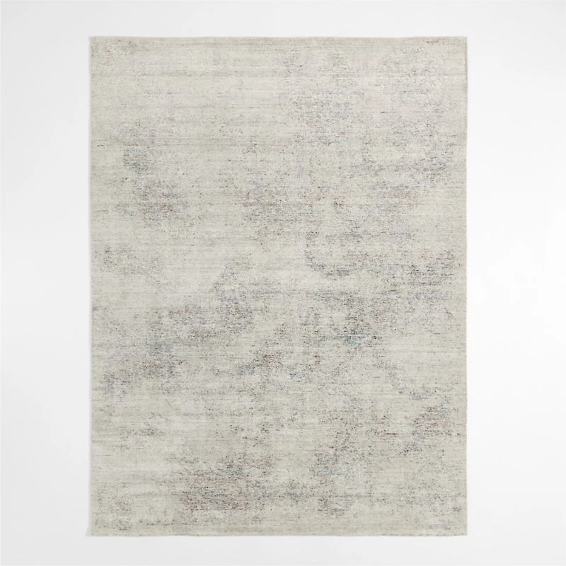 Giverny Wool and Viscose Hand-Knotted Natural Area Rug 6'x9'