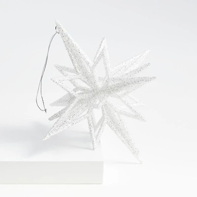 Radiant Glitter Silver Star Christmas Tree Ornament