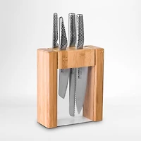 Global ® Classic Ikasu 5-Piece Wood Knife Block Set