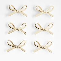 Gold Bow Knobs, Set of 6