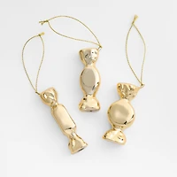 Gold Candy Bites Christmas Ornaments, Set of 3
