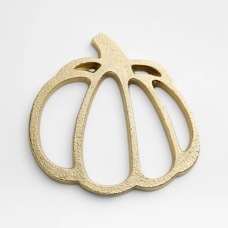 Gold Metal Pumpkin Trivet