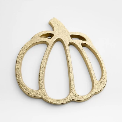 Gold Metal Pumpkin Trivet