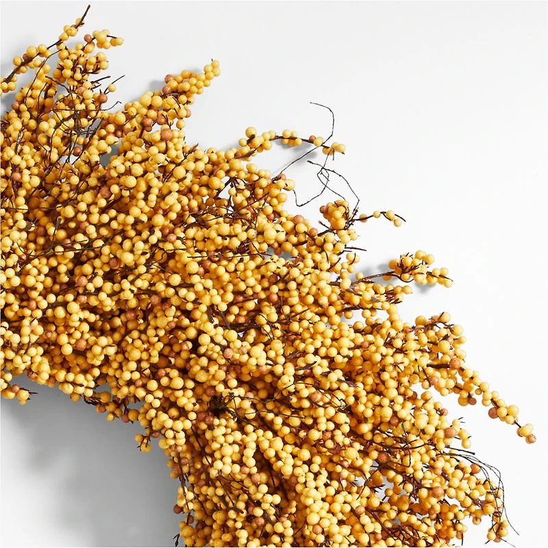 Faux Golden Yellow Mini Berry Wreath 32"