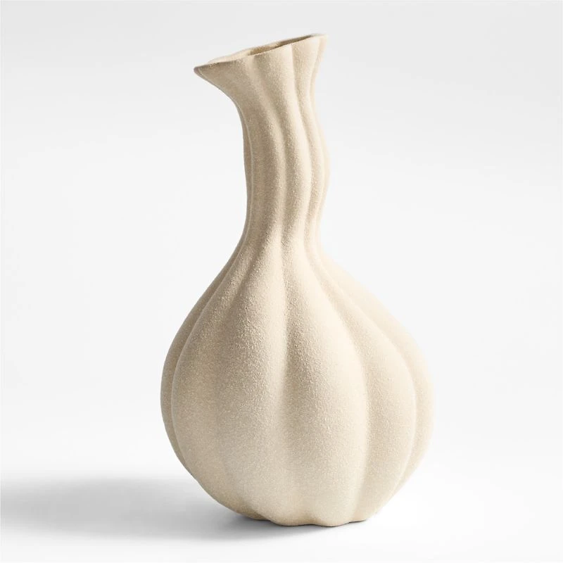 Gourdgeous Medium Cream Earthenware Vase 16"