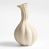 Gourdgeous Medium Cream Earthenware Vase 16"