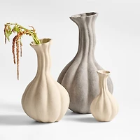Gourdgeous Medium Cream Earthenware Vase 16"