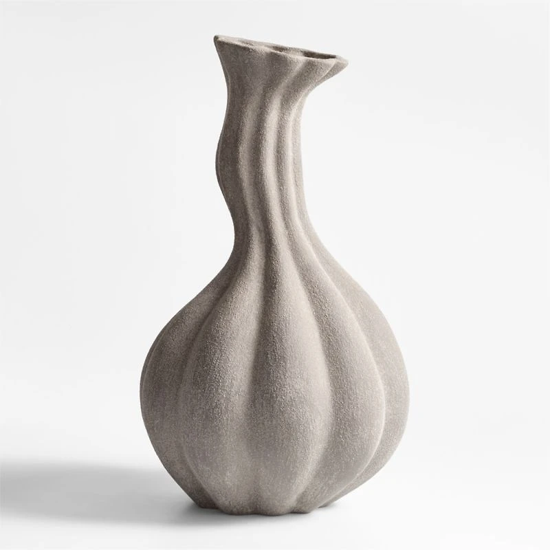 Gourdgeous Large Grey Earthenware Vase 21"