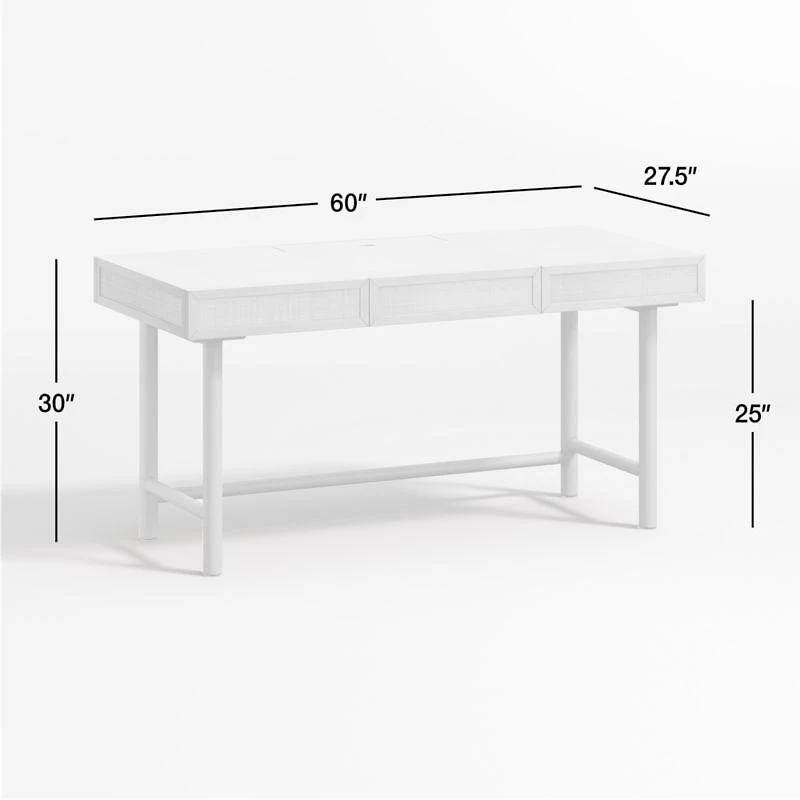 Emmer 60" Charcoal Oak Desk with Outlet