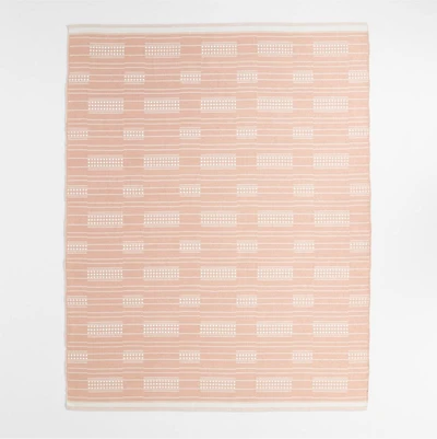 Graphic Stripe Elegant Pink Handwoven Flatweave Kids Performance Area Rug 6'x9'