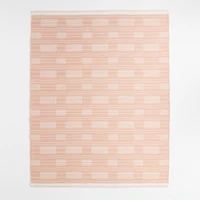 Graphic Stripe Elegant Pink Handwoven Flatweave Kids Performance Area Rug 6'x9'