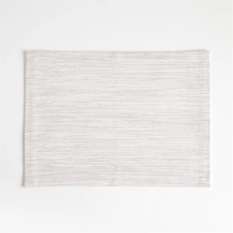 Grasscloth Rectangular Crisp White Cotton Placemat