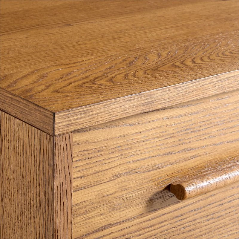 Grayson 52" Barley Brown Wood Wide 6-Drawer Kids Dresser