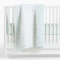 Shome Organic Patterned Green Baby Crib Fitted Sheet by John Robshaw