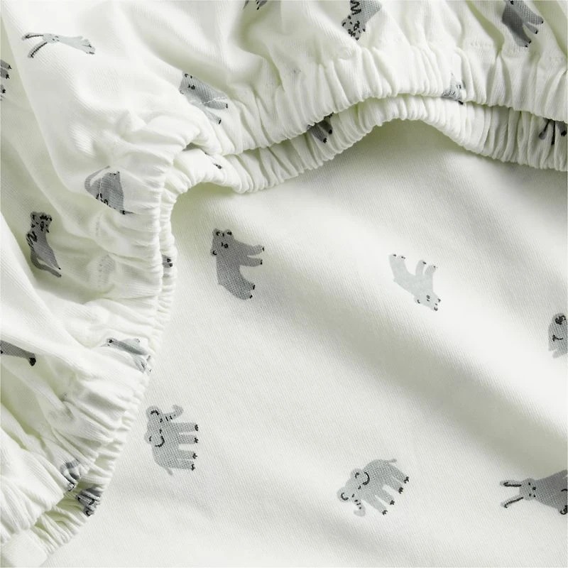 Baby's First Animal Organic Cotton Heathered Jersey Baby Crib Fitted Sheet
