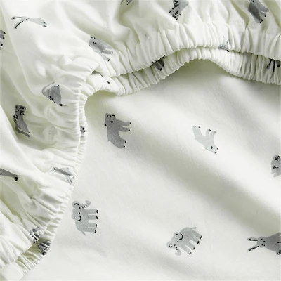 Baby's First Animal Organic Cotton Heathered Jersey Baby Crib Fitted Sheet