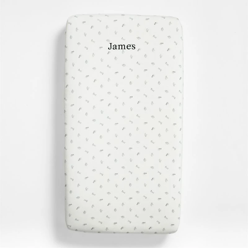 Baby's First Animal Organic Cotton Heathered Jersey Baby Crib Fitted Sheet