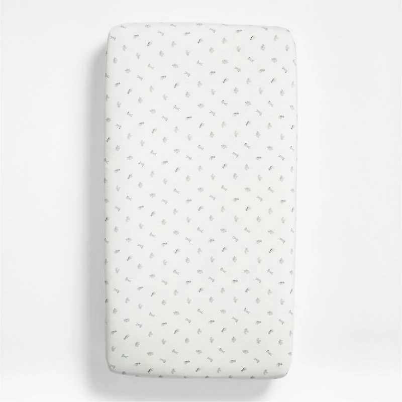Baby's First Animal Organic Cotton Heathered Jersey Baby Crib Fitted Sheet