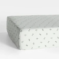 Baby's First Animal Organic Cotton Heathered Jersey Baby Crib Fitted Sheet