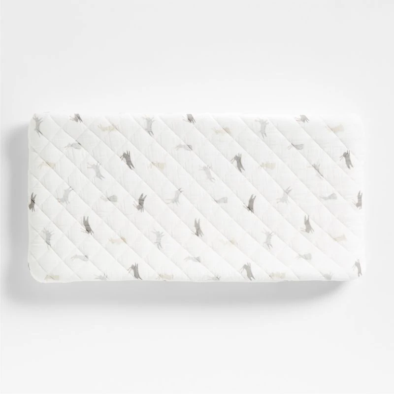 Supersoft Grey Bunny Gauze Organic Cotton Changing Pad Cover
