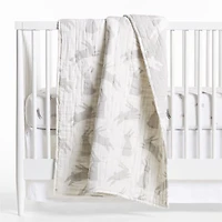 Supersoft Grey Bunny Gauze Organic Cotton Baby Crib Fitted Sheet